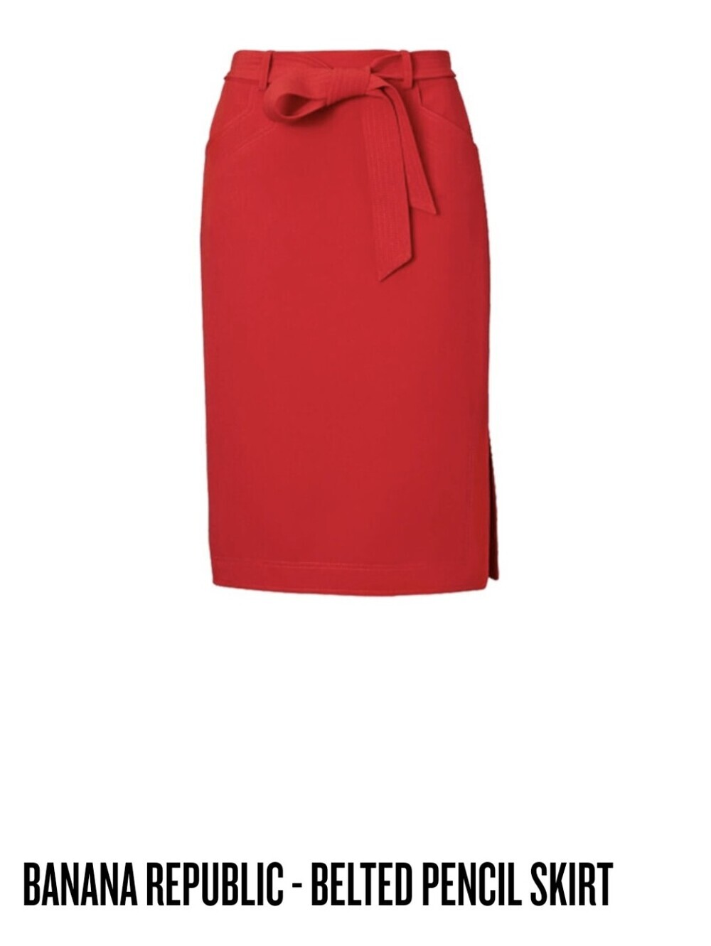 BR Red High Waist Pencil Skirt